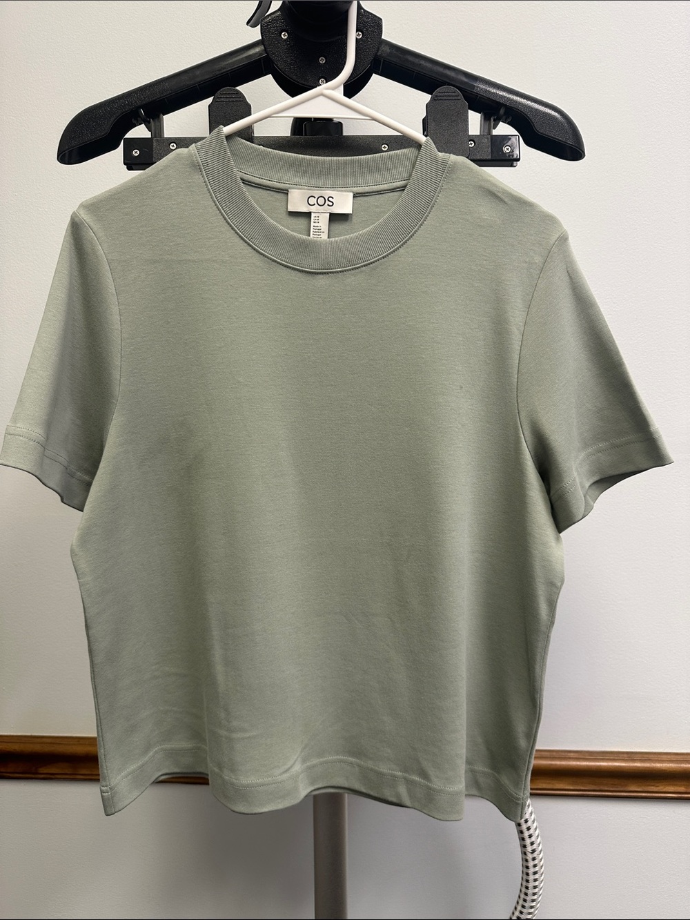 COS Sage Green Short Sleeve heavyweight Crewneck Tee